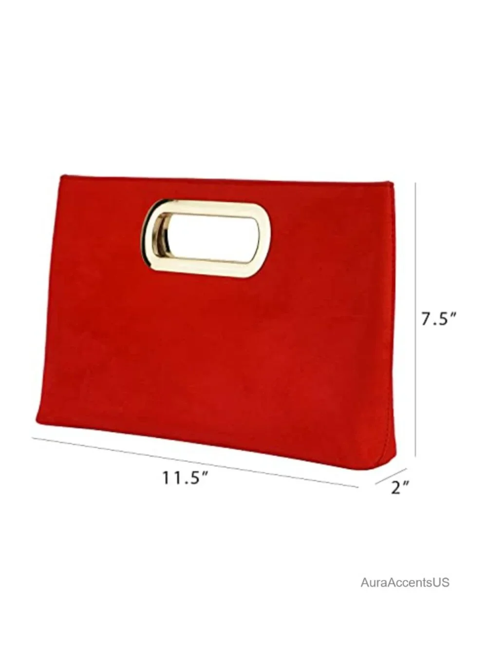 Faux Suede Top Handle Clutch with Detachable Chain Strap